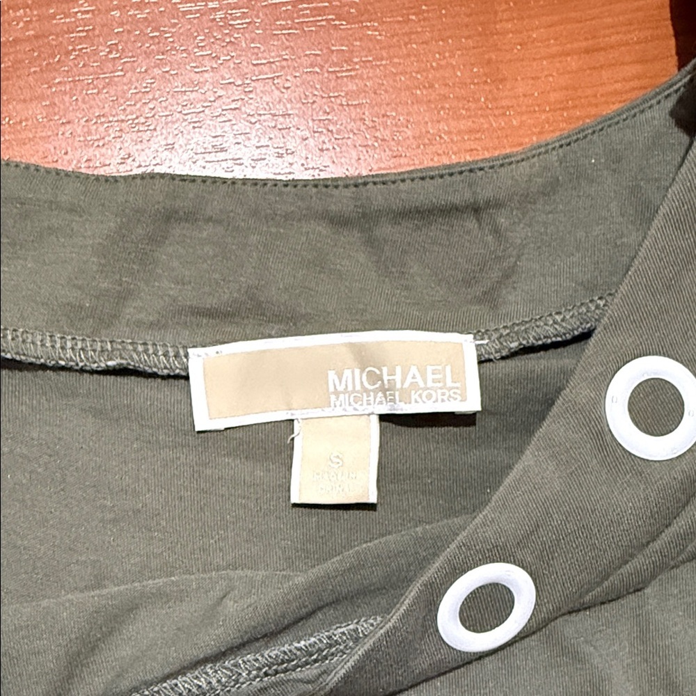 Michael Kors Green Off-Shoulder Top with Accents - Picture 2 of 5